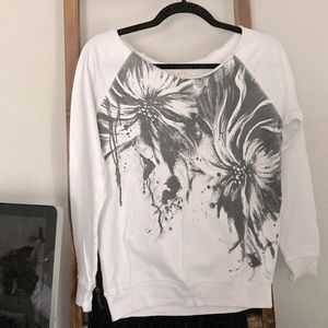 Abstract flower sweat shirt